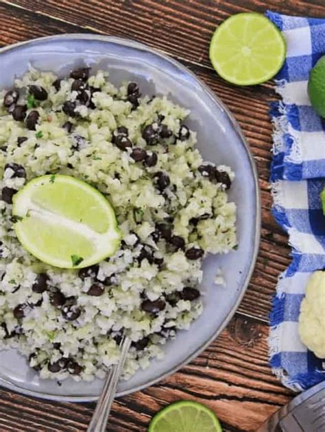 How much fat is in black bean lime cauliflower rice - calories, carbs, nutrition