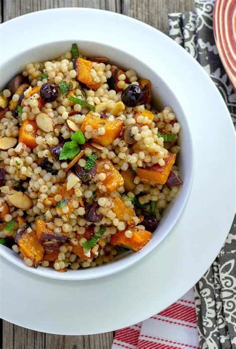 How much fat is in blackened chicken with israel couscous roast butternut squash with preserved lemon, herb roasted tom - calories, carbs, nutrition