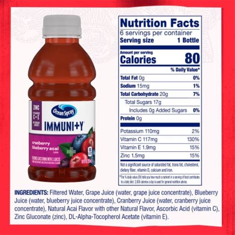 How much fat is in blueberry -cran granata drink - calories, carbs, nutrition
