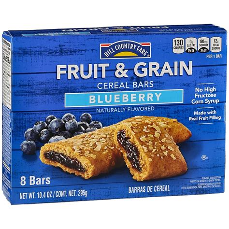 How much fat is in blueberry 8 fruit grain bar - calories, carbs, nutrition