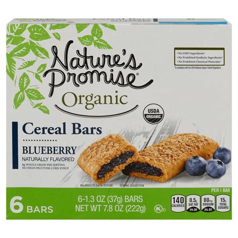 How much fat is in blueberry cereal bar - calories, carbs, nutrition