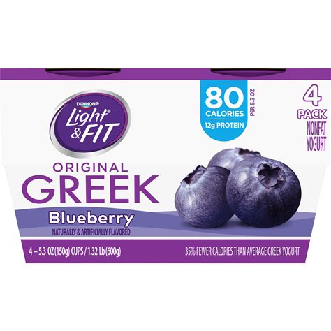 How much fat is in blueberry nonfat yogurt - calories, carbs, nutrition