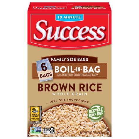 How much fat is in boil-in-bag whole grain brown rice - calories, carbs, nutrition