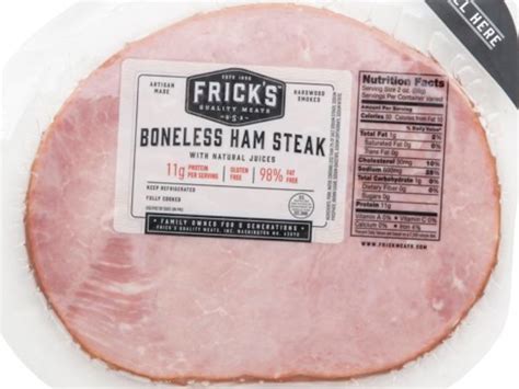 How much fat is in boneless ham steak - calories, carbs, nutrition