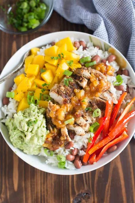 How much fat is in bowl caribbean chicken - calories, carbs, nutrition