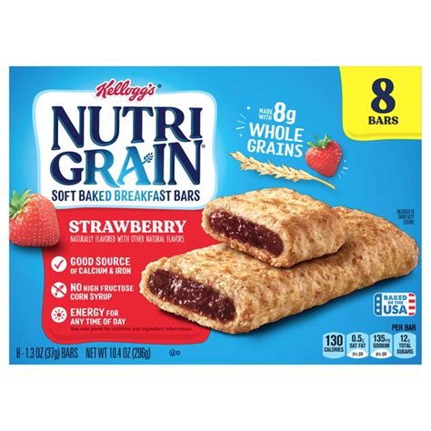 How much fat is in breakfast bar - strawberry - calories, carbs, nutrition