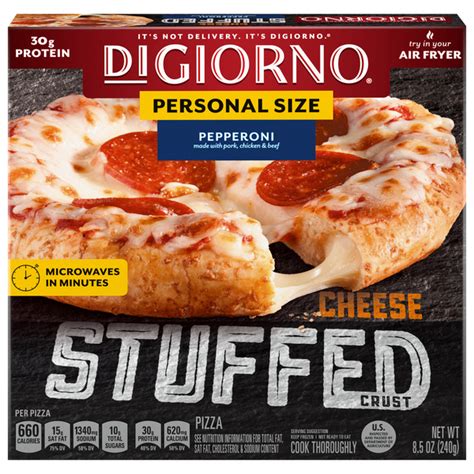 How much fat is in breakfast stuffed pizza, filled, personal size - calories, carbs, nutrition
