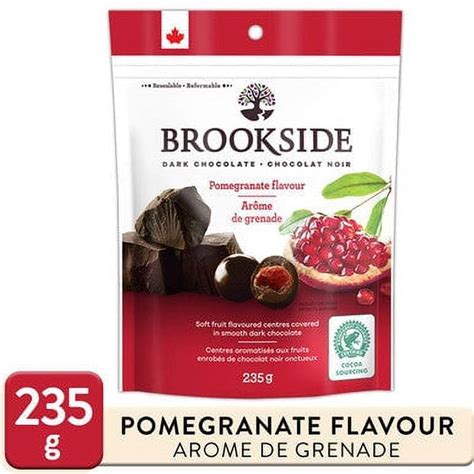 How much fat is in brook side dark chocolate pomegranate - calories, carbs, nutrition