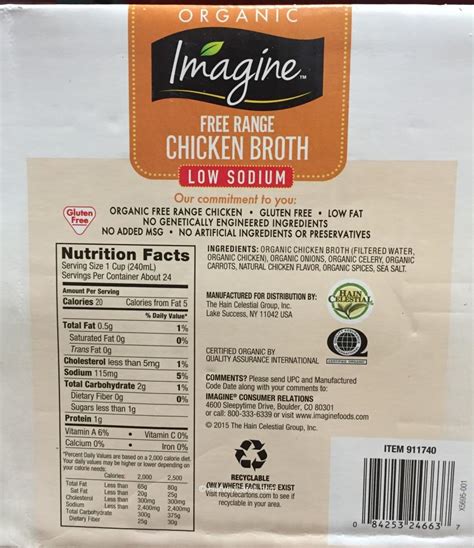 How much fat is in broth chicken fortified 6 oz - calories, carbs, nutrition