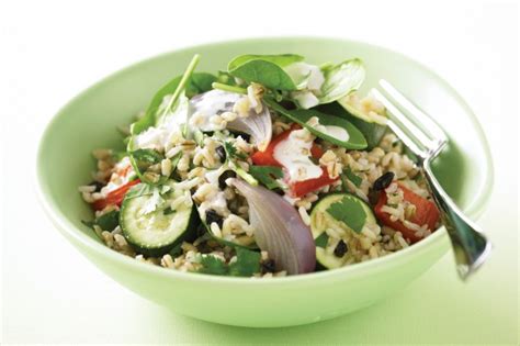 How much fat is in brown rice and barley salad - calories, carbs, nutrition