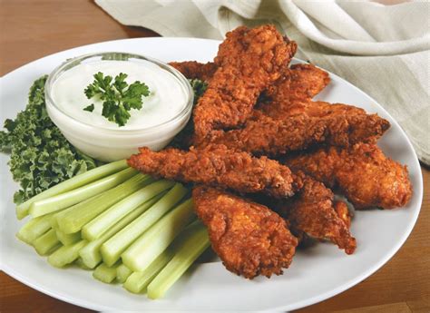 How much fat is in buffalo chicken tenders with celery stix and ranch dressing - calories, carbs, nutrition