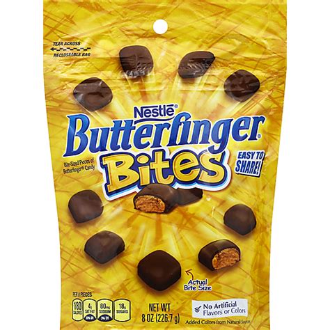 How much fat is in butterfinger bites - calories, carbs, nutrition