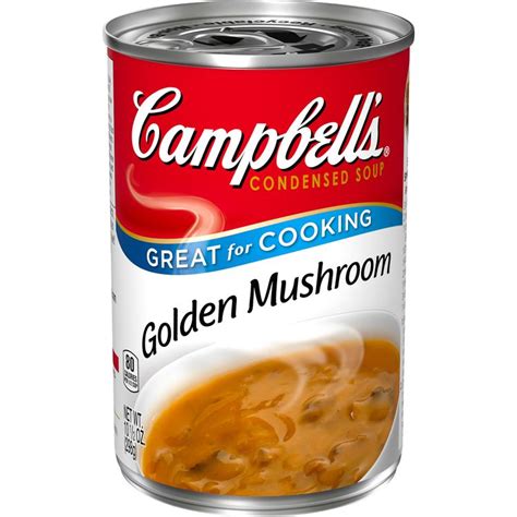 How much fat is in campbell's red and white, golden mushroom soup, condensed - calories, carbs, nutrition