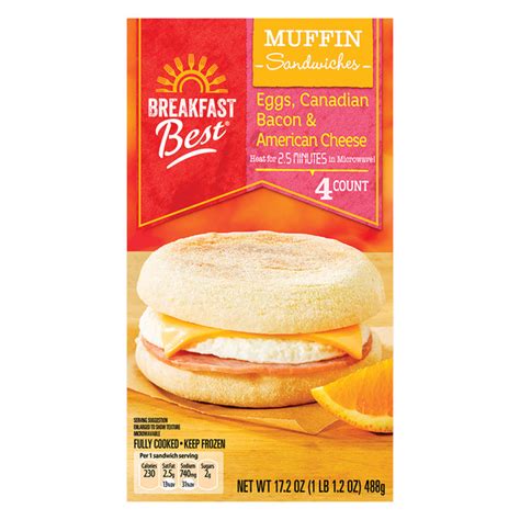 How much fat is in canadian bacon, egg and cheese breakfast muffin - calories, carbs, nutrition