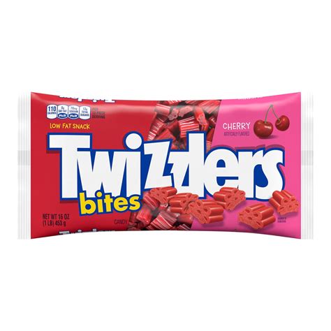 How much fat is in candies, twizzlers cherry bites - calories, carbs, nutrition