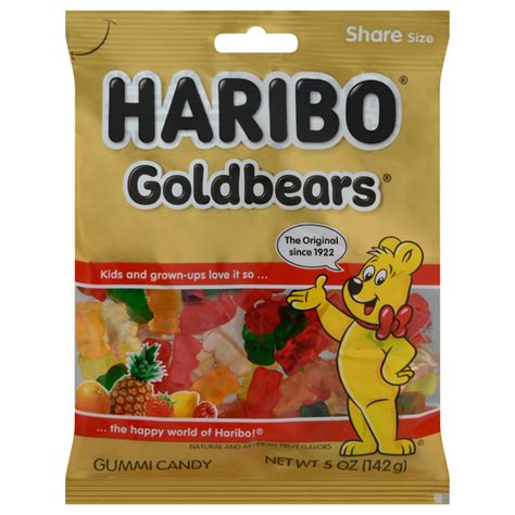 How much fat is in candy, gummi, gold-bears, haribo - calories, carbs, nutrition