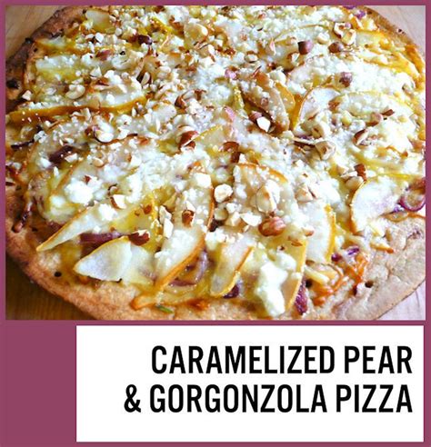 How much fat is in caramelized pear and gorgonzola pizza - calories, carbs, nutrition