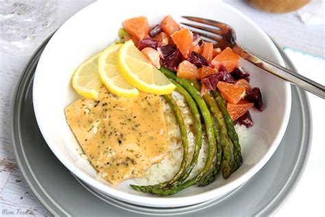 How much fat is in cauliflower rice bowl orange salmon - calories, carbs, nutrition