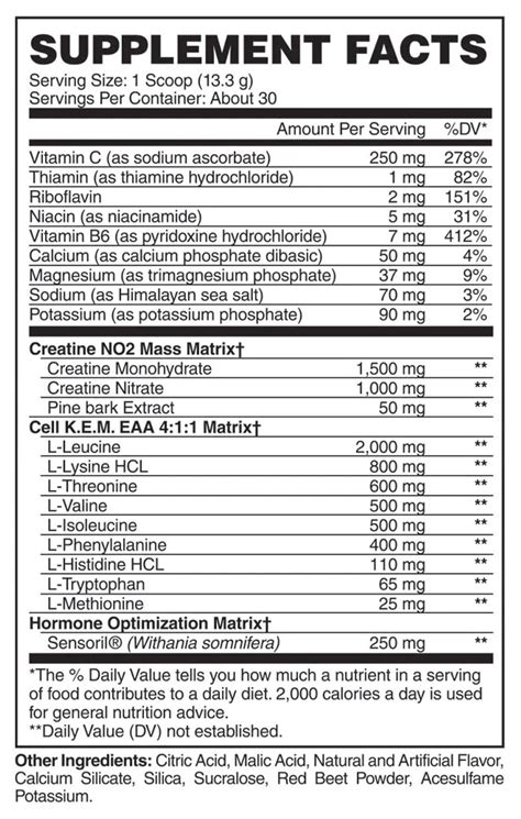 How much fat is in cell kem - calories, carbs, nutrition