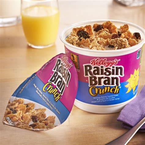 How much fat is in cereal cup raisin bran crunch 2.8 oz - calories, carbs, nutrition