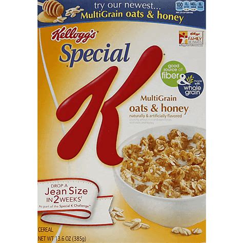 How much fat is in cereals ready-to-eat, kellogg's special k multigrain oats and honey - calories, carbs, nutrition