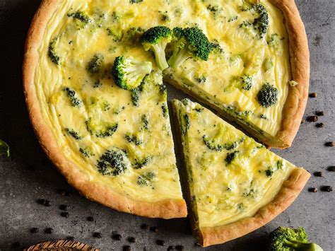 How much fat is in cheddar and broccoli quiche - calories, carbs, nutrition