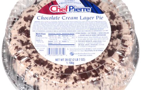 How much fat is in chef pierre mint cream layer cream pie - calories, carbs, nutrition