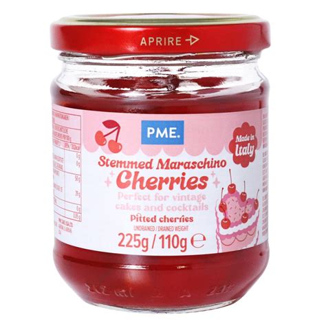 How much fat is in cherry maraschino stemmed 4 halves - calories, carbs, nutrition