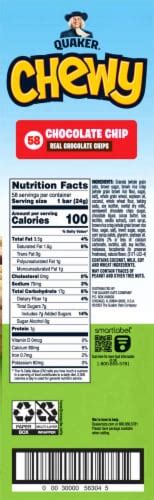 How much fat is in chewy chocolate chip - calories, carbs, nutrition