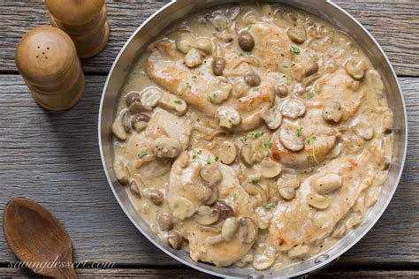 How much fat is in chicken and mushrooms with wine sauce - calories, carbs, nutrition