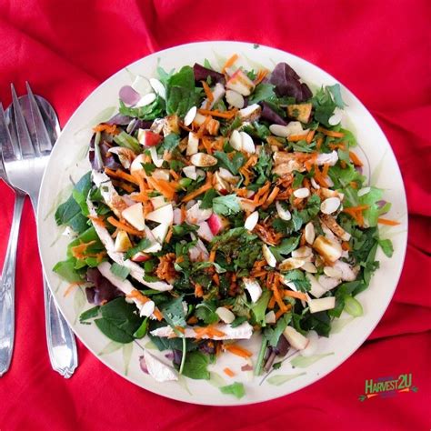 How much fat is in chicken apple almond salad plate - calories, carbs, nutrition