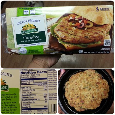 How much fat is in chicken burger florentine - calories, carbs, nutrition