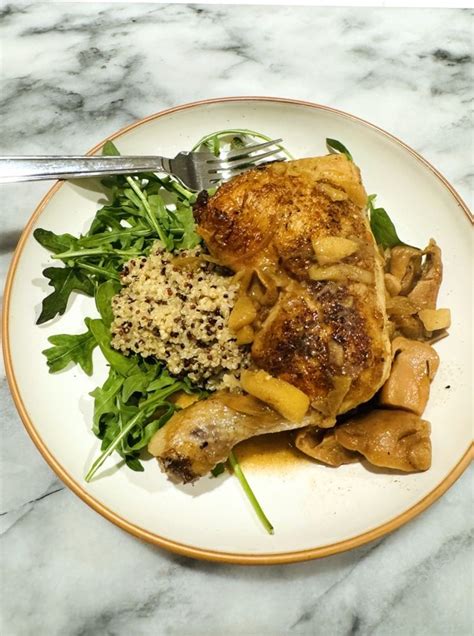 How much fat is in chicken quarter braised mushroom & pearl onion - calories, carbs, nutrition