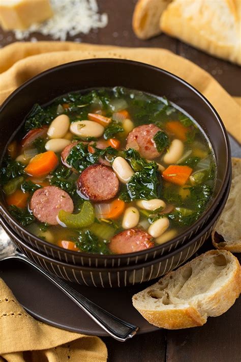 How much fat is in chicken sausage white bean and kale soup - calories, carbs, nutrition