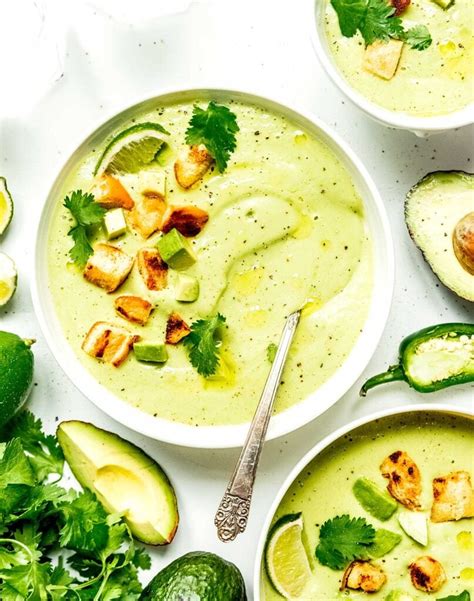 How much fat is in chilled creamy avocado soup - calories, carbs, nutrition