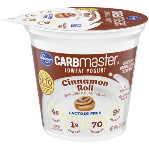 How much fat is in cinnamon roll yogurt - calories, carbs, nutrition