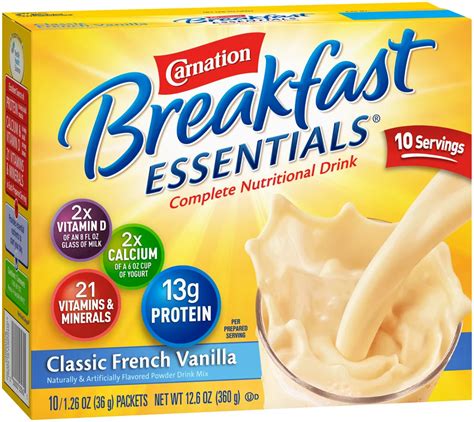 How much fat is in classic french vanilla - breakfast essentials - calories, carbs, nutrition