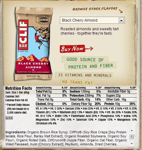 How much fat is in clif bar - calories, carbs, nutrition
