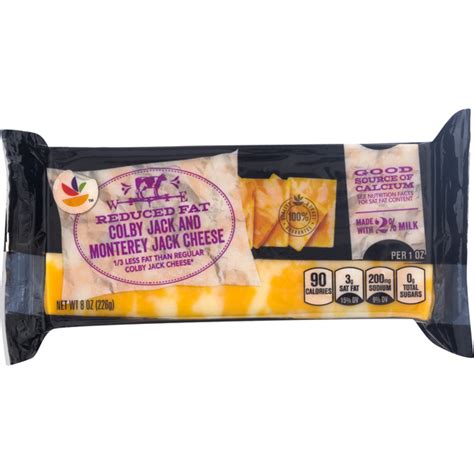 How much fat is in colby jack cheese block - calories, carbs, nutrition