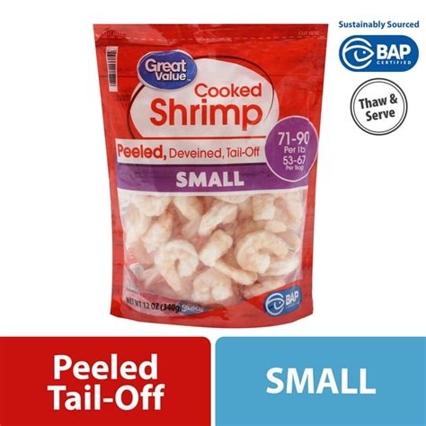 How much fat is in cooked shrimp - tail off - calories, carbs, nutrition