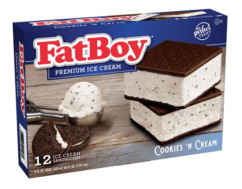 How much fat is in cookies 'n cream ice cream sandwich - calories, carbs, nutrition