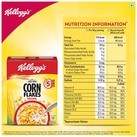 How much fat is in corn flakes - calories, carbs, nutrition