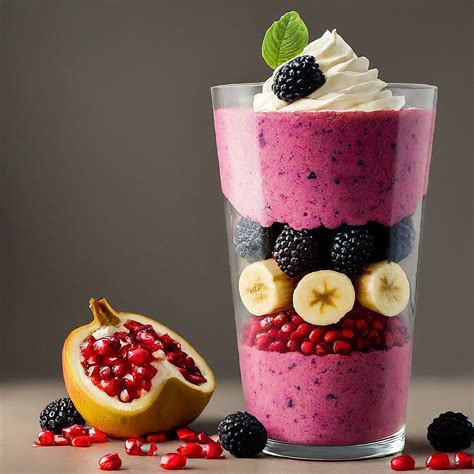 How much fat is in cranberry banana pomegranate smoothie - calories, carbs, nutrition