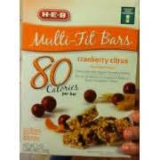 How much fat is in cranberry citrus multi-fit bar - calories, carbs, nutrition