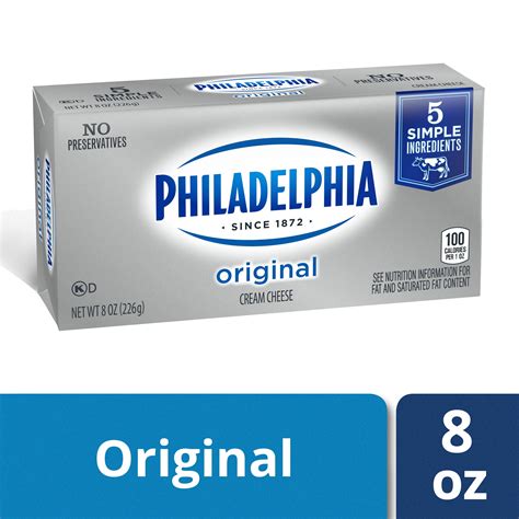 How much fat is in cream cheese, philadelphia brand - calories, carbs, nutrition