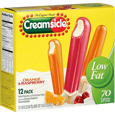 How much fat is in creamsicle - calories, carbs, nutrition