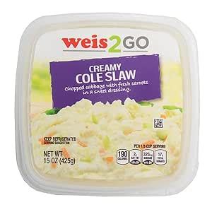 How much fat is in creamy cole slaw 2 oz - calories, carbs, nutrition