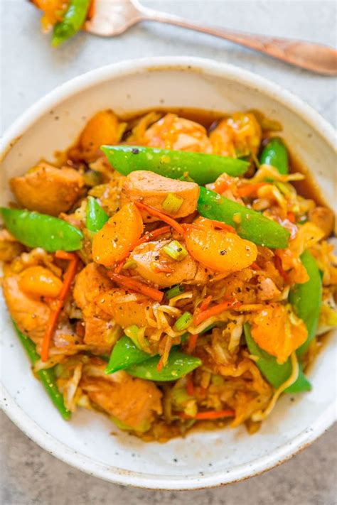 How much fat is in crispy orange chicken stir fry - calories, carbs, nutrition