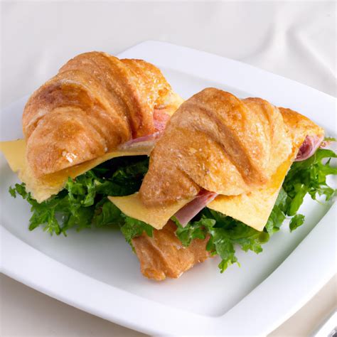 How much fat is in croissant sandwiches - ham & cheese - calories, carbs, nutrition