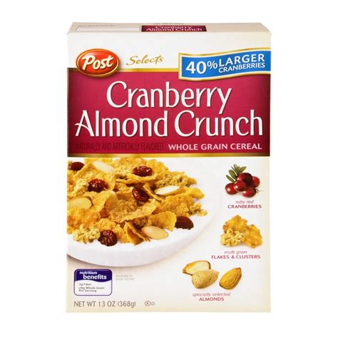 How much fat is in crunchy cranberry almond cereal - calories, carbs, nutrition